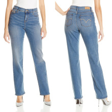 Mesdames Bleu Simple Coton Spandex Jeans